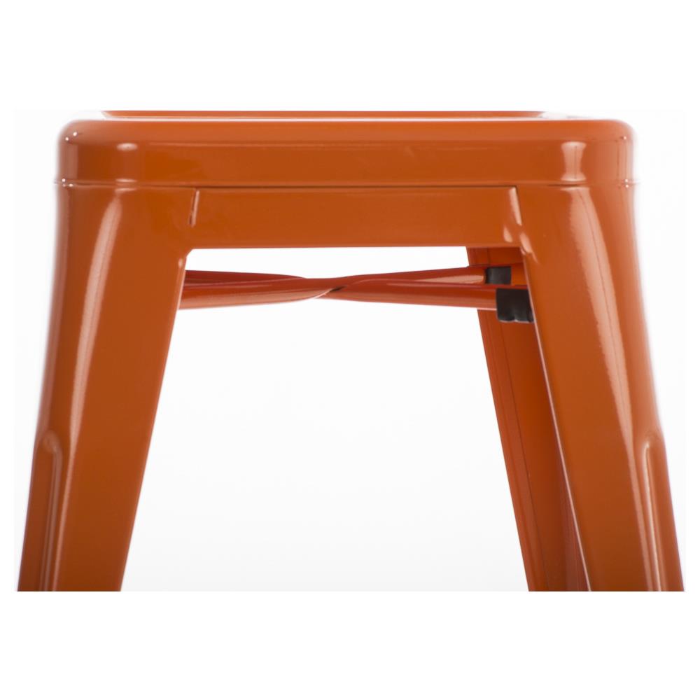 Panchetto Multiuso Armin in Metallo I Sgabello Industriale Impilabile I Sgabello Fisso Urban da Cucina Alt. 46 CM I Carico Max 200 kg Arancione - Foto 5