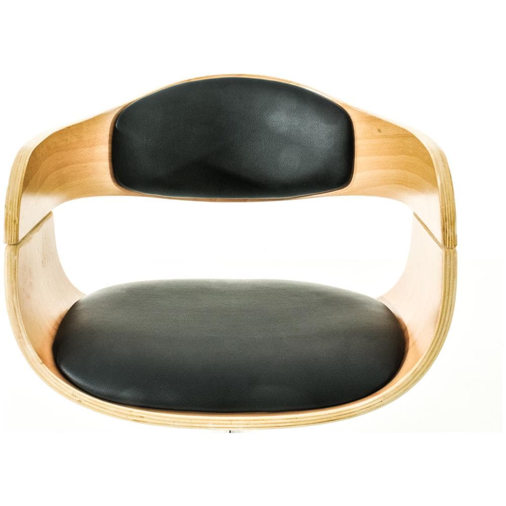 Set 2 Sgabelli rétro Kingston con Braccioli I Sgabelli Bar Girevole 360° in Similpelle E Legno I Coppia Sgabelli Alti Bancone Regolabili 63-77 CM Natura / Nero - Foto 5