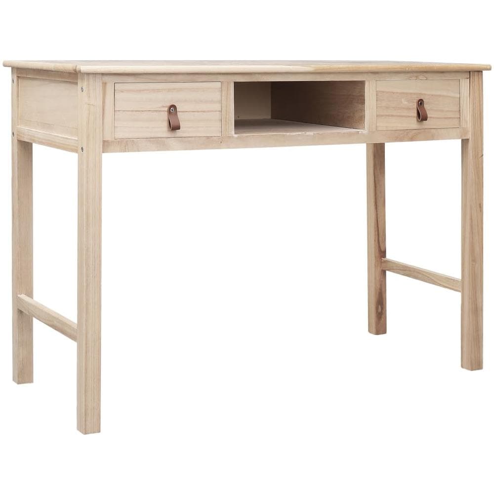 Scrivania Naturale 110x45x76 Cm In Legno - Foto 1