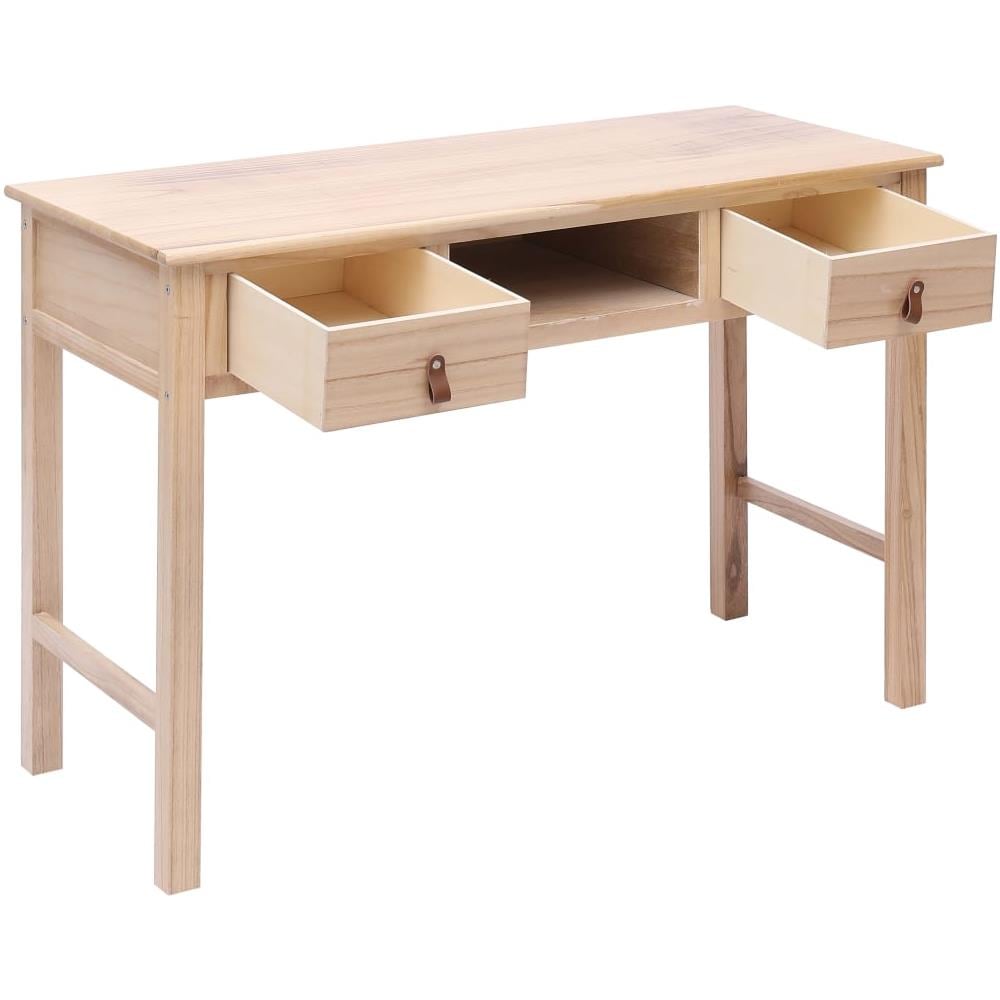 Scrivania Naturale 110x45x76 Cm In Legno - Foto 2