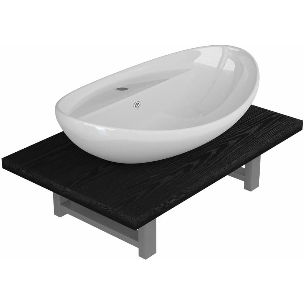 Set Mobili Da Bagno 2 Pz Ceramica Nero - Foto 1