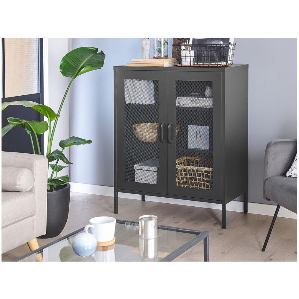 Credenza In Acciaio Cromato Nero Wakatipu - Foto 1