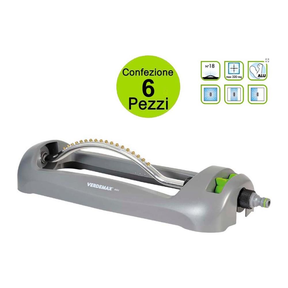 Multipack Da 6 Pz Irrigatore Oscillante Per Giardino 18 Ugelli In Ottone Fino A 320 Mq - Foto 1