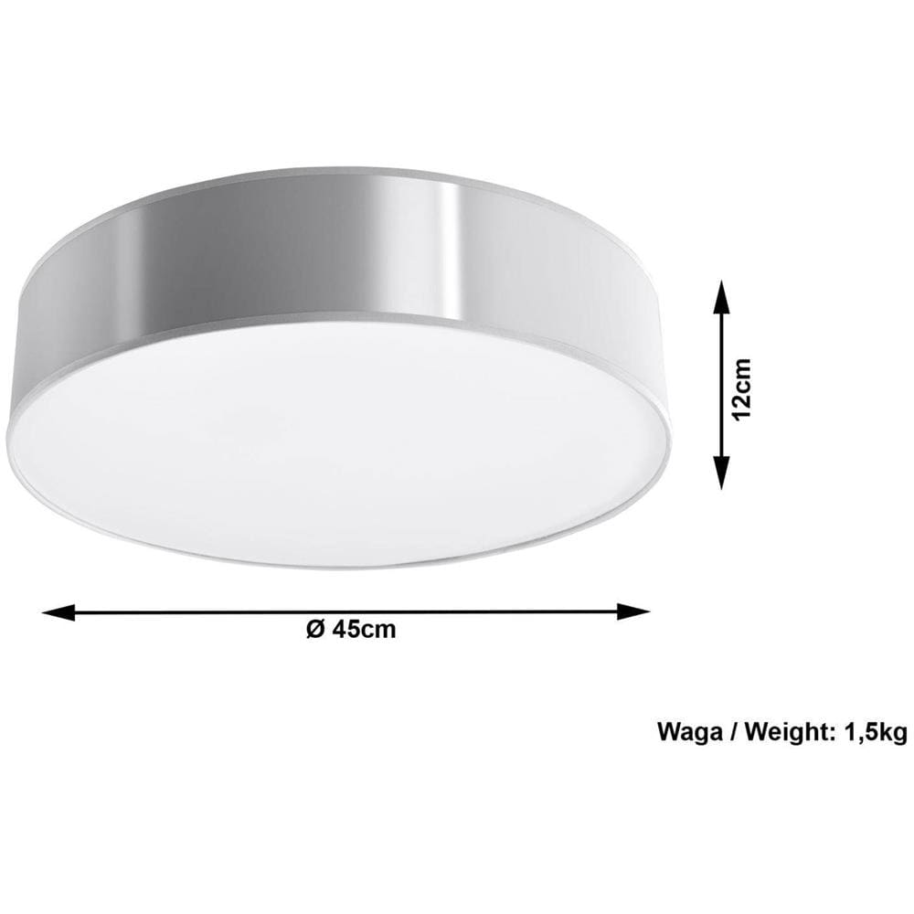 Plafoniera Rotonda A Filo A 3 Luci Argento, Attacco E27 - Foto 2
