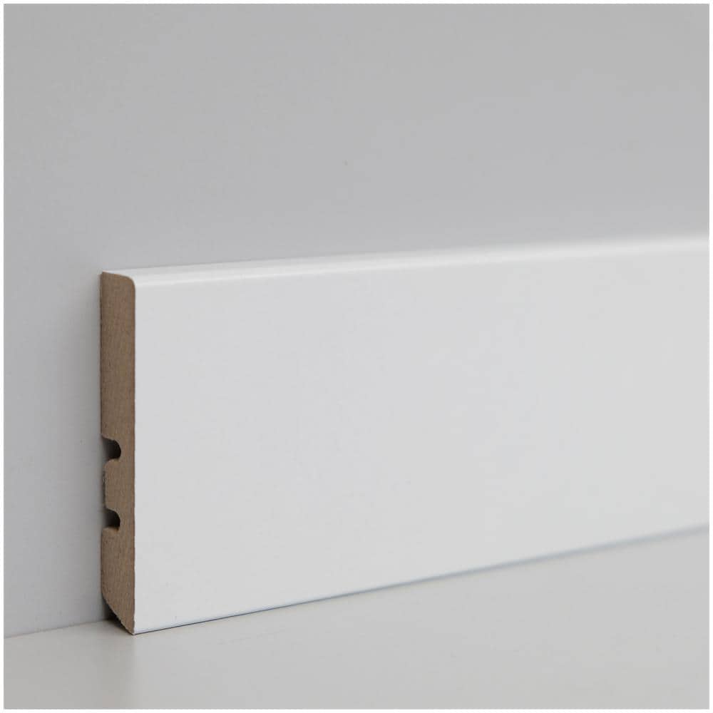 96ml Di Battiscopa Zoccolino Squadrato Basso In Fibra Di Legno Compatta 10x56 Bianco - Foto 1