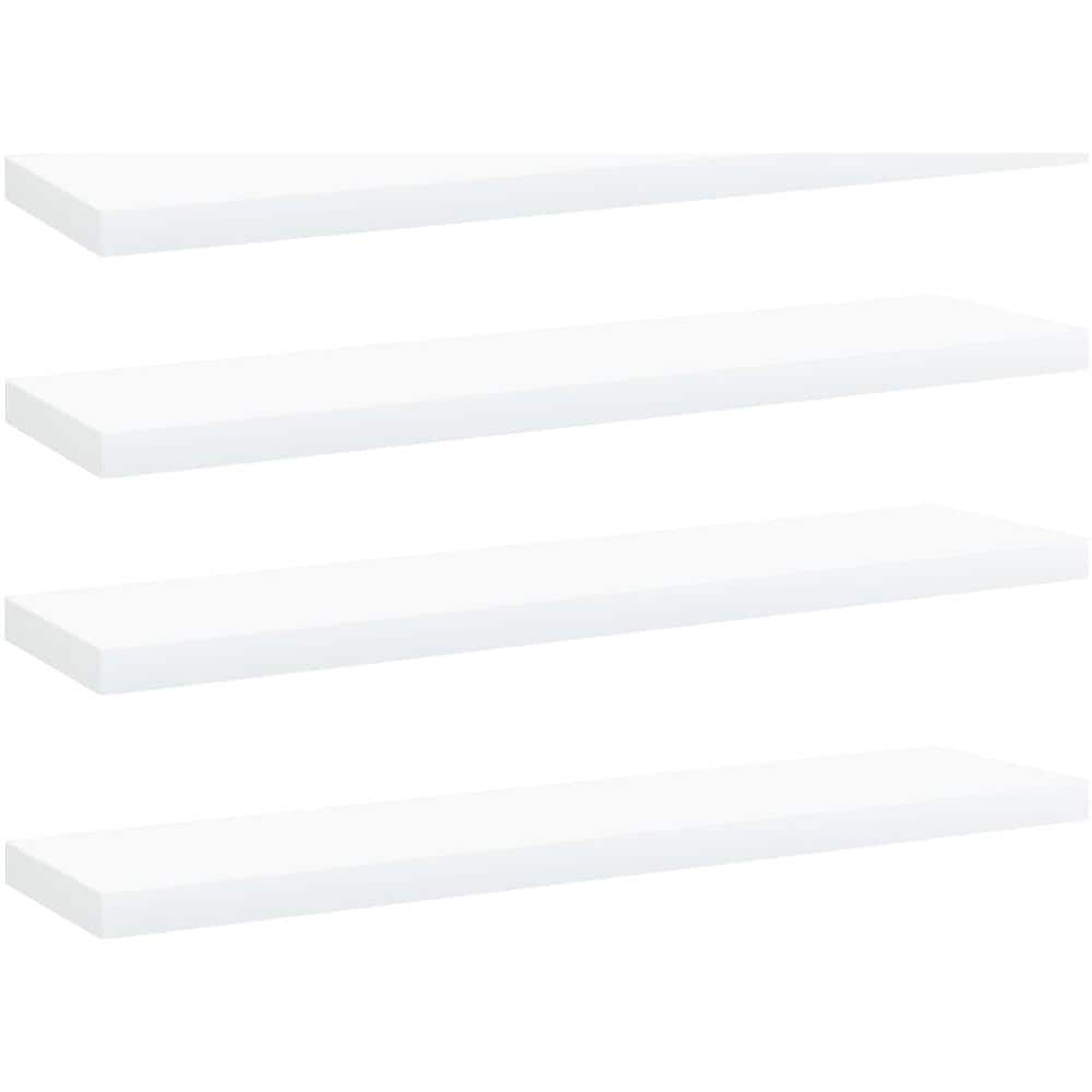 Ripiani per Libreria 4 pz Bianchi 40x10x1,5 cm in Multistrato - Foto 1