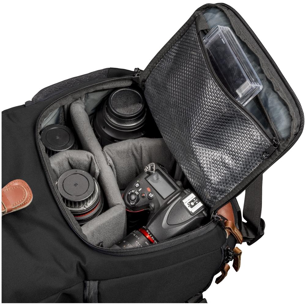 Luis Junior Retro Foto Zaino (con applicazioni in vera pelle, con custodia impermeabile, Flexible einteilung e tasca per tablet per 1 X Fotocamera DSLR, 1 - 2 obiettivi e foto di vari) Verde - Foto 8