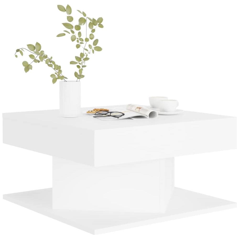 Tavolino da Salotto Bianco 57x57x30 cm in Legno Multistrato - Foto 3