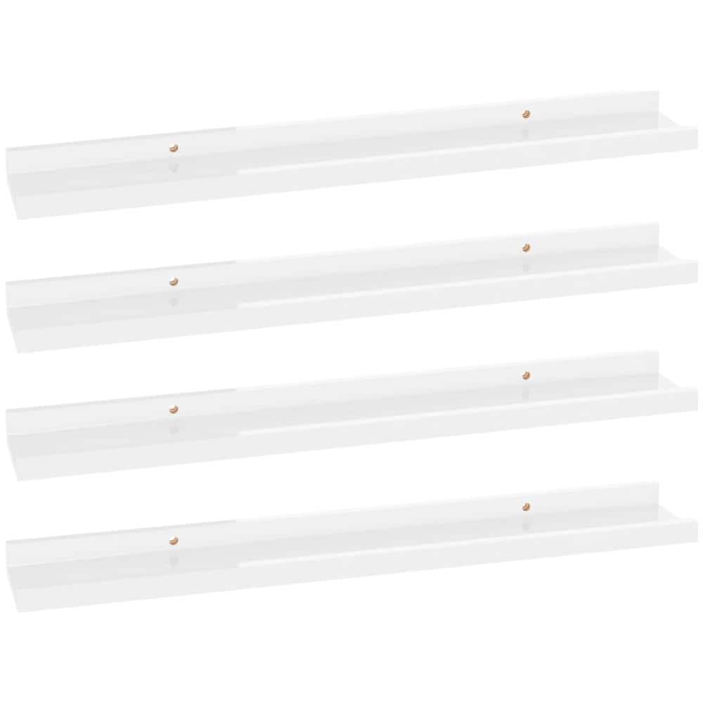 Mensole Da Parete 4 Pz Bianco Lucido 60x9x3 Cm - Foto 2