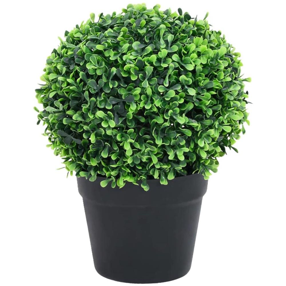 Piante Di Bosso Artificiale 2 Pz A Sfera Con Vaso Verde 27 Cm - Foto 2