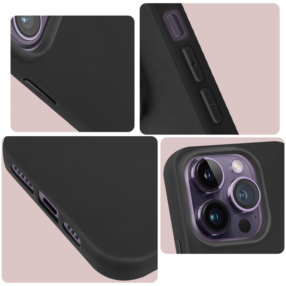 Cover Iphone 14 Pro Max Silicone Flessibile Finitura Opaca Nera - Foto 2