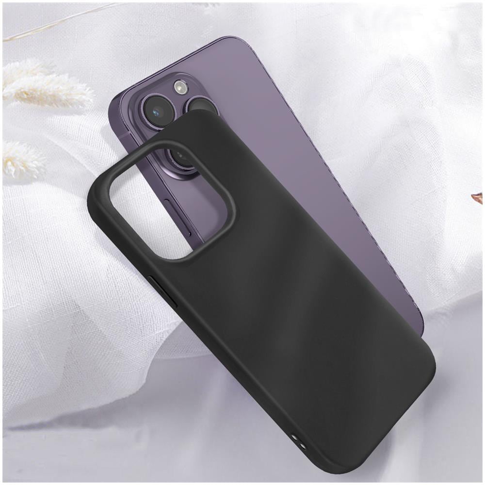 Cover Iphone 14 Pro Max Silicone Flessibile Finitura Opaca Nera - Foto 4
