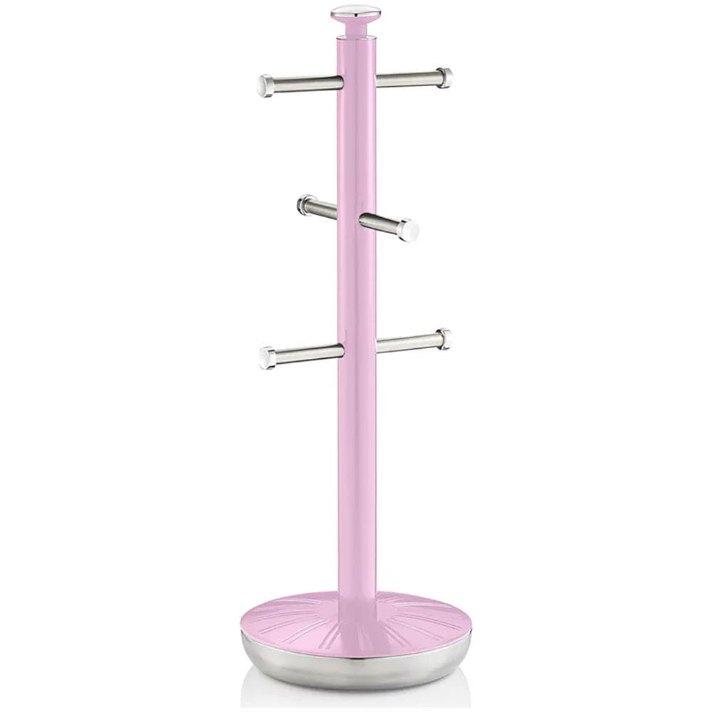 Swan Swka1054pn Retro Set Di Portarotolo Da Cucina + Portatazze Supporto Per 6 Tazze Di Caffè Rosa - Foto 2