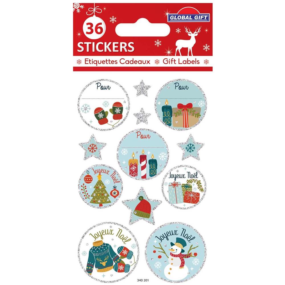 36 Adesivi Natalizi - Glitter Argento - Foto 1