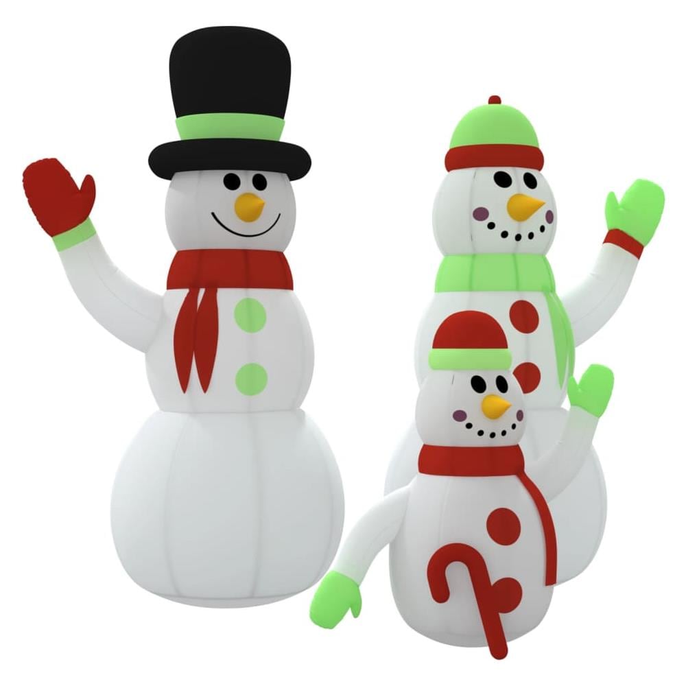 Famiglia Pupazzi Di Neve Gonfiabili Con Led 360 Cm - Foto 2