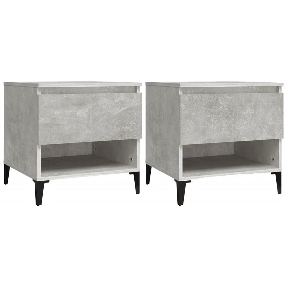 Tavolini 2pz Grigio Cemento 50x46x50 Cm In Legno Multistrato - Foto 2