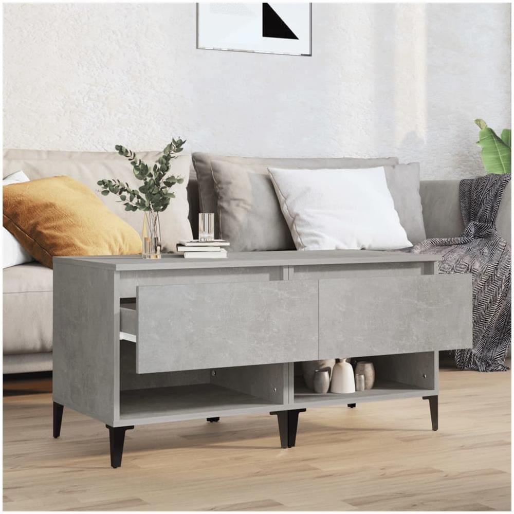Tavolini 2pz Grigio Cemento 50x46x50 Cm In Legno Multistrato - Foto 3