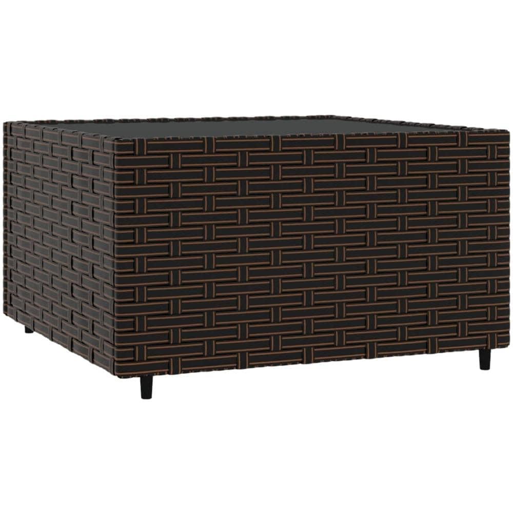 Tavolino Quadrato Da Giardino Marrone 50x50x30cm In Polyrattan - Foto 2