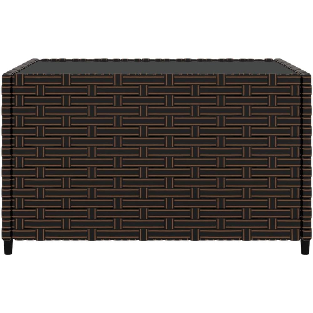 Tavolino Quadrato Da Giardino Marrone 50x50x30cm In Polyrattan - Foto 3