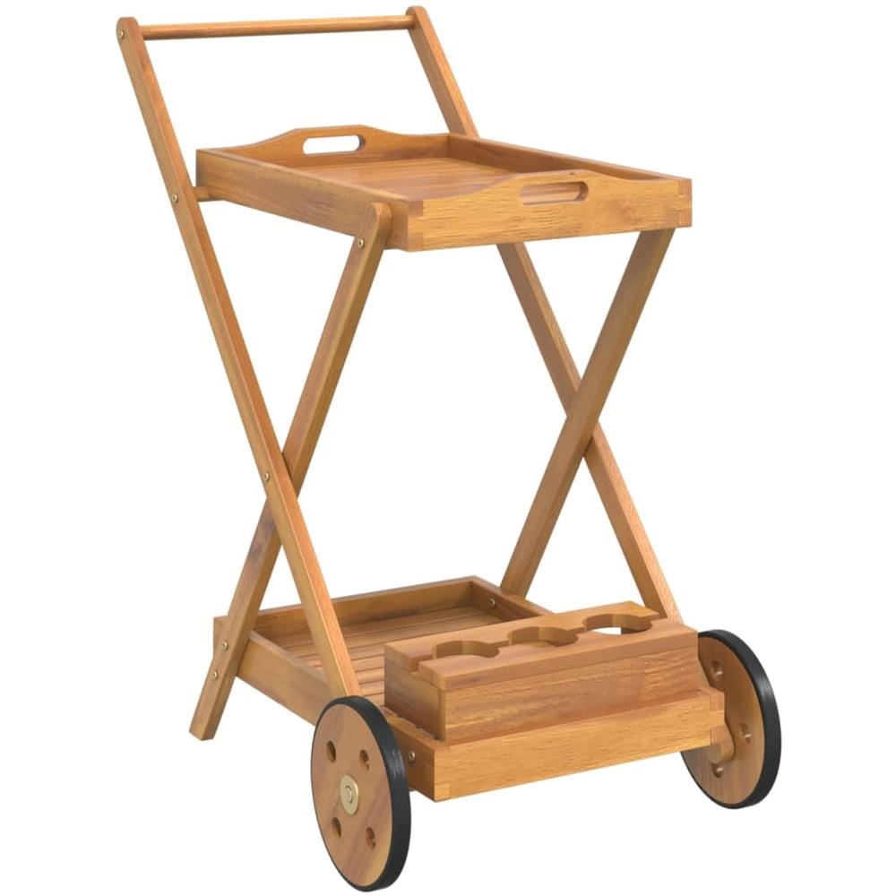 Carrello Da Tè 54x87x90 Cm In Legno Massello Di Acacia - Foto 1