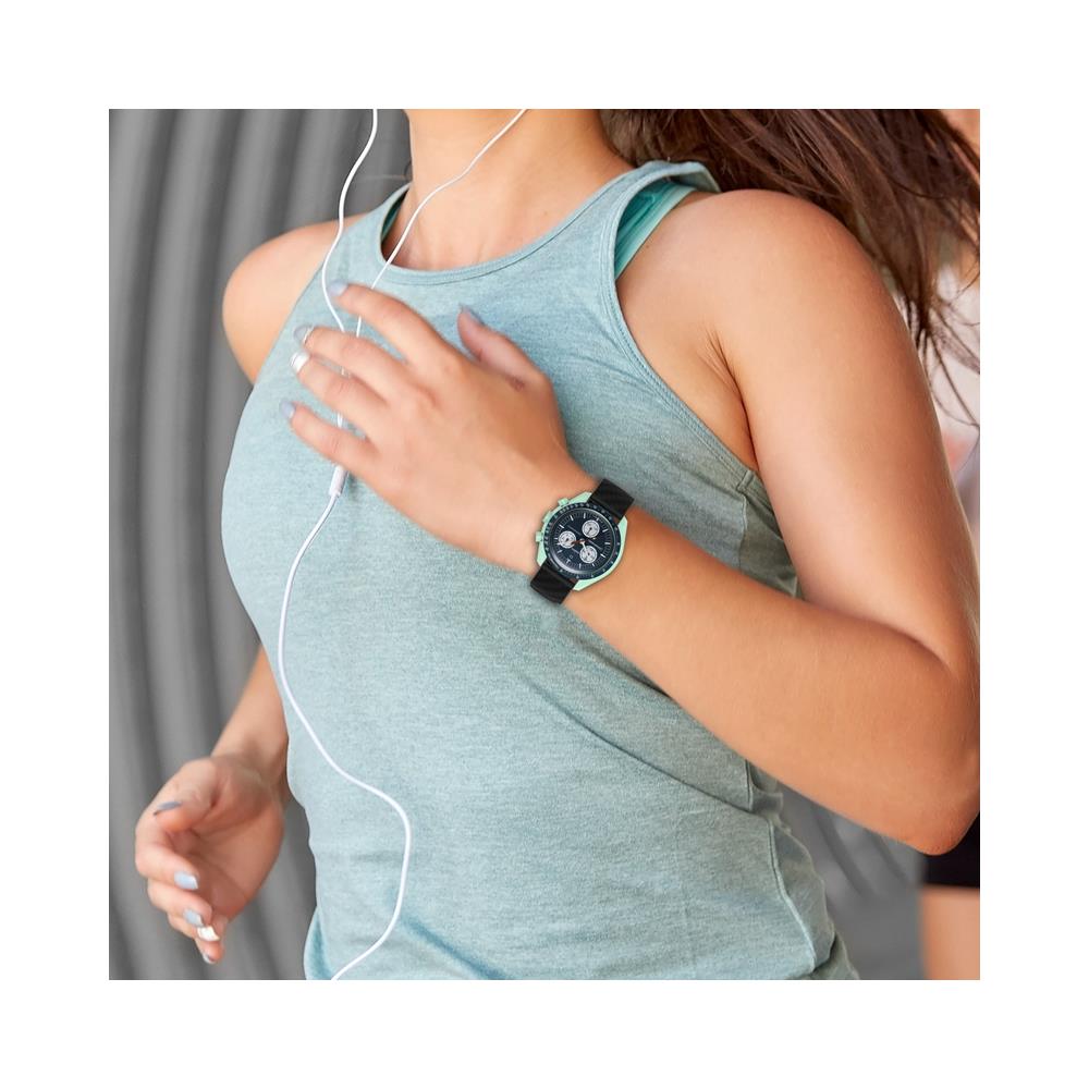 Cinturino Per Orologio Omega /huawei /samsung Galaxy Watch In Silicone Da 20 Mm Black - Foto 2