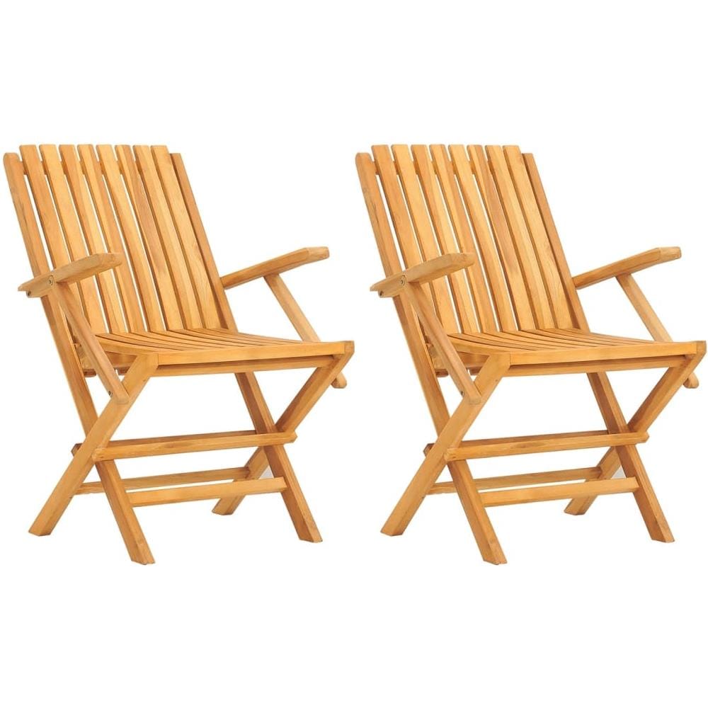 Sedie Da Giardino Pieghevoli 2pz 61x67x90cm Legno Massello Teak - Foto 1
