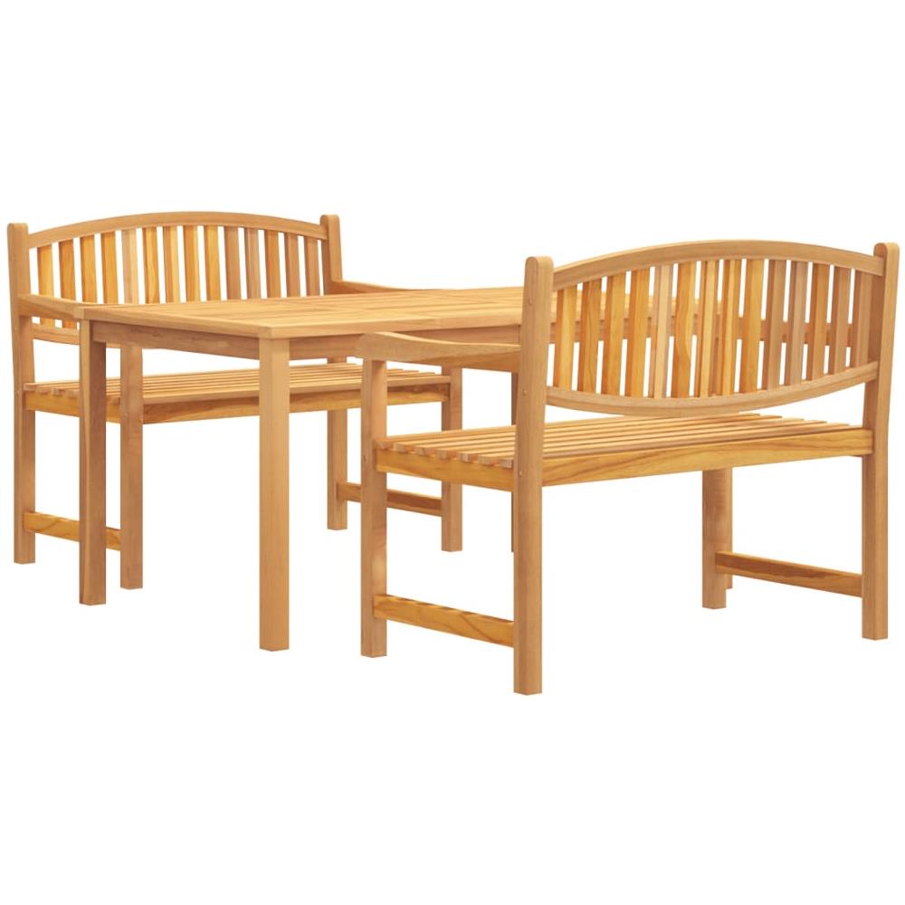 Set Da Pranzo Per Giardino 3 Pz In Legno Massello Di Teak - Foto 2