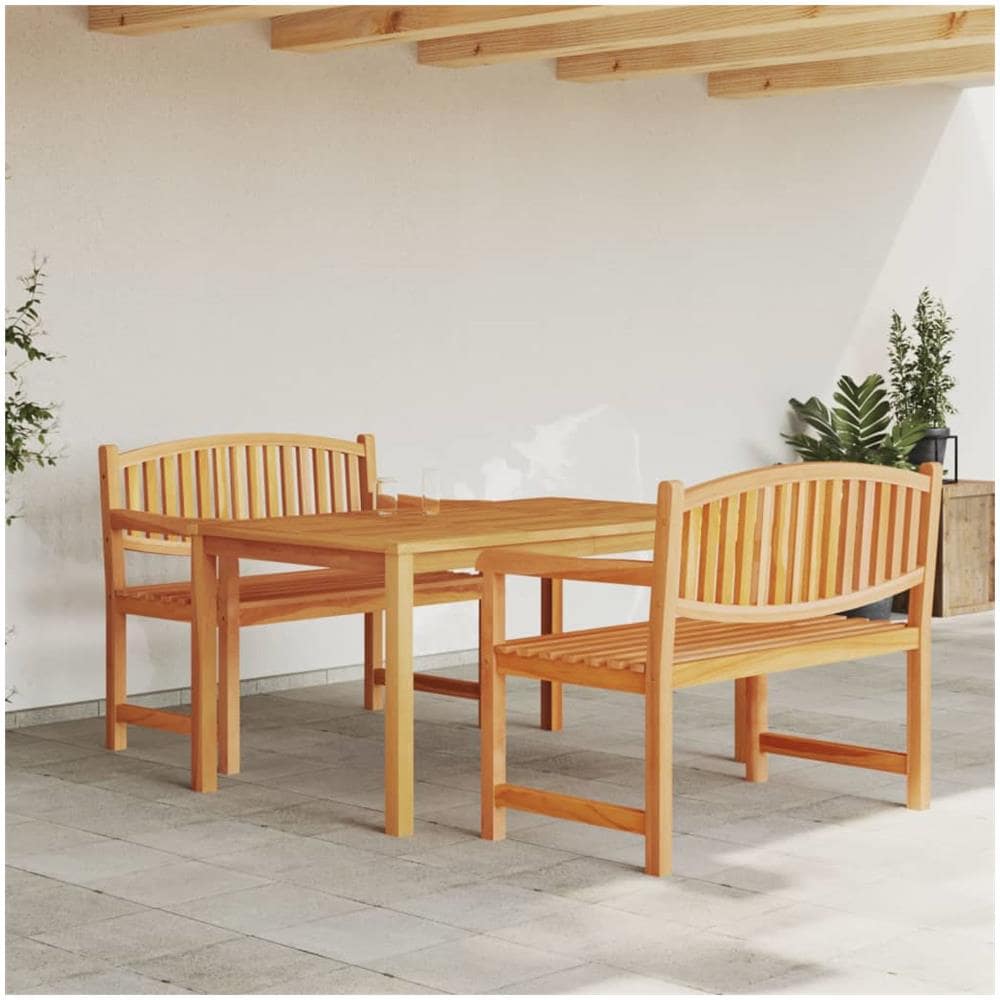 Set Da Pranzo Per Giardino 3 Pz In Legno Massello Di Teak - Foto 1