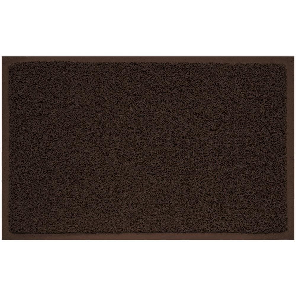 Zerbino Con Riccioli Vinilici Entrata Ingresso Casa Esterno Antiscivolo Curly In Tinta Unita 40x60cm Marrone - Foto 1