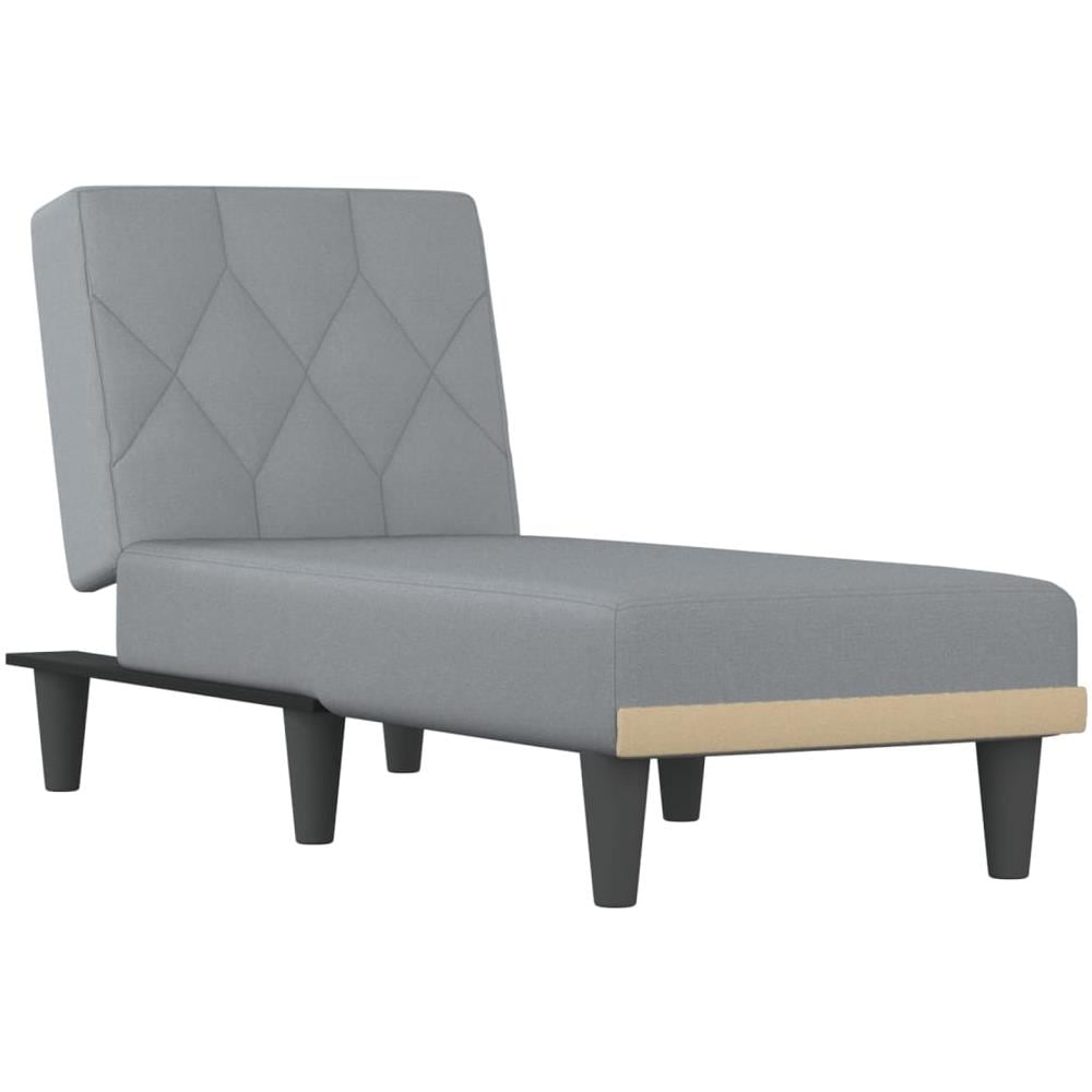 Chaise Longue In Tessuto Grigio Chiaro - Foto 2