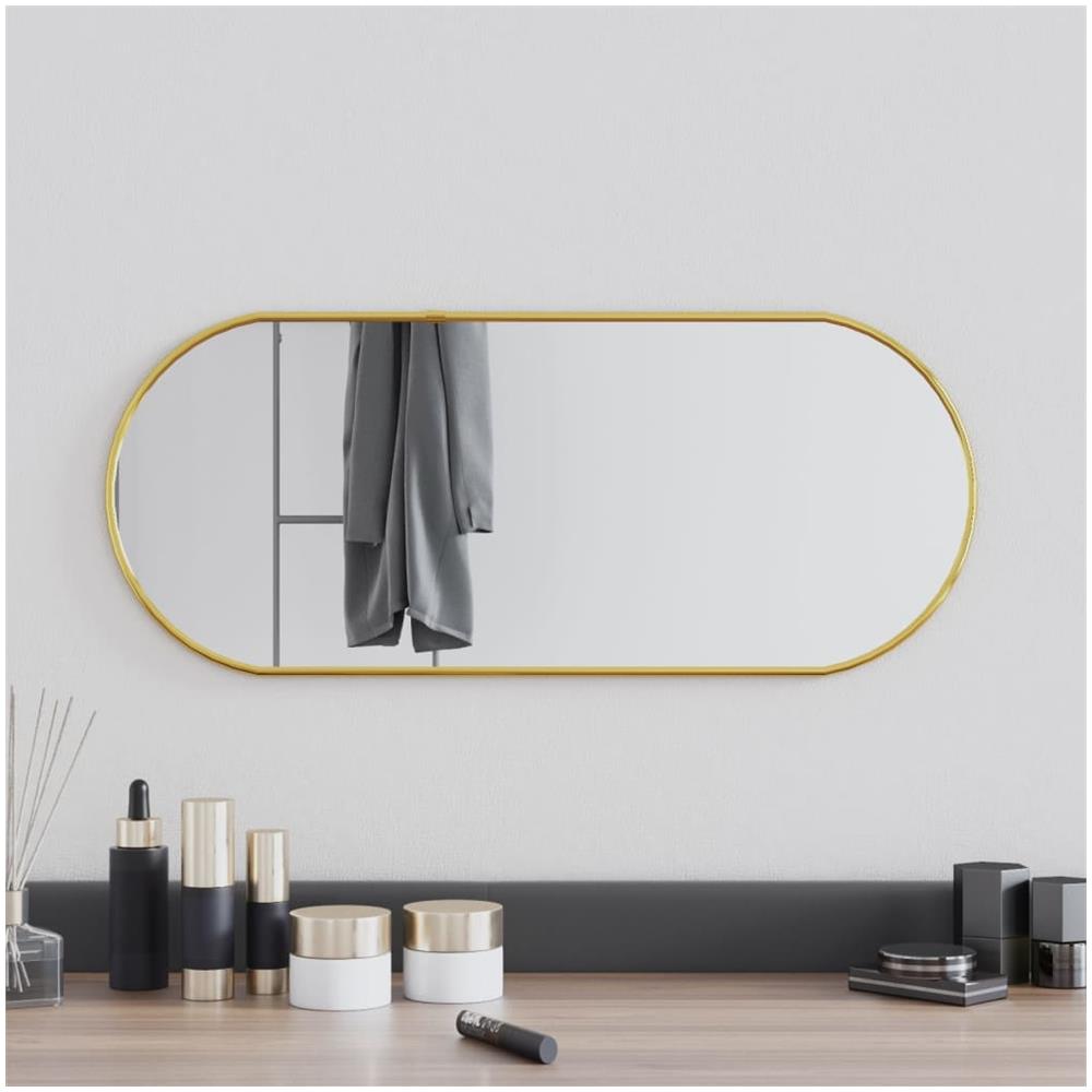Specchio Da Parete Dorato 60x25 Cm Ovale - Foto 1