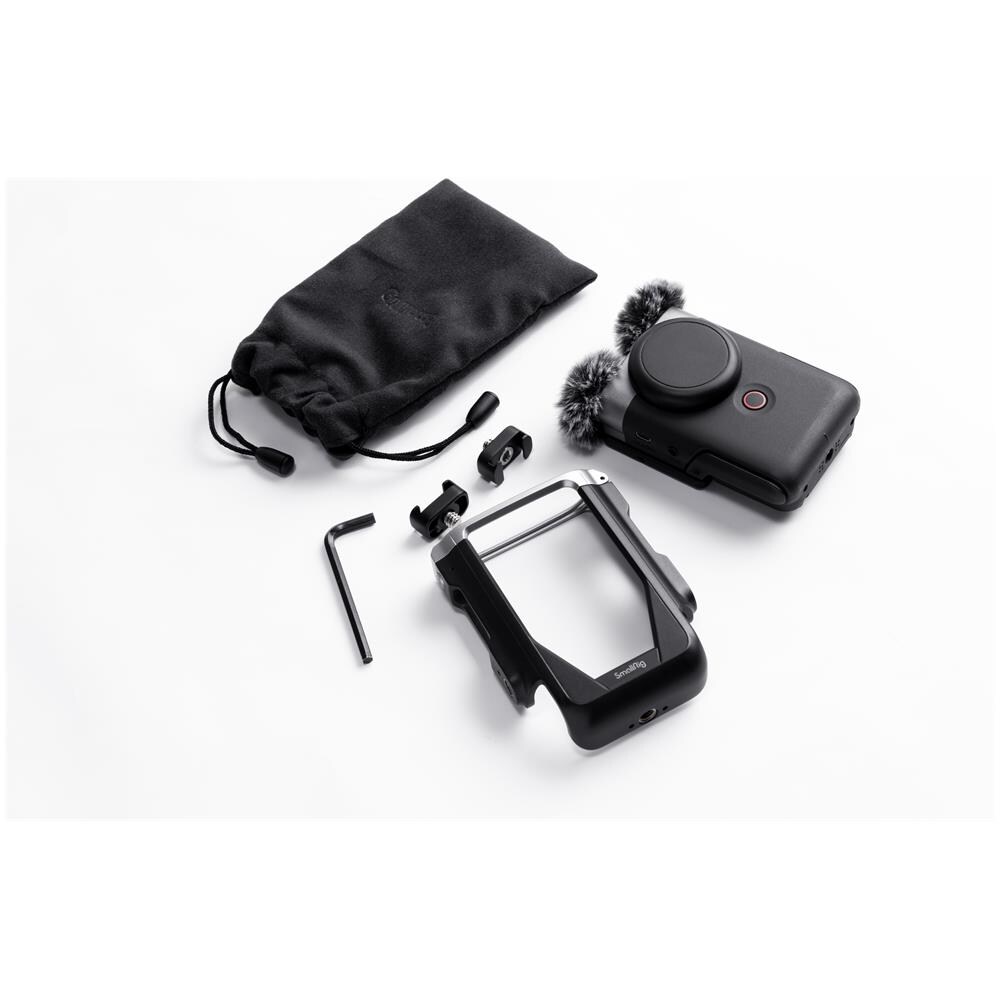 PowerShot V10 Advanced Vlogging Kit Fotocamera Compatta Nero Sensore CMOS 20 Mpx 4K + Supporto per Videocamera + Tappo Posteriore + Custodia + Mini Protezioni Antivento + Cinturino da Polso - Foto 7