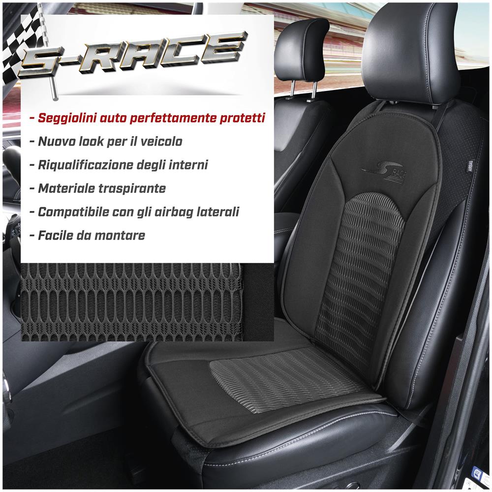 Coprisedili Auto S-race Nero - Foto 2
