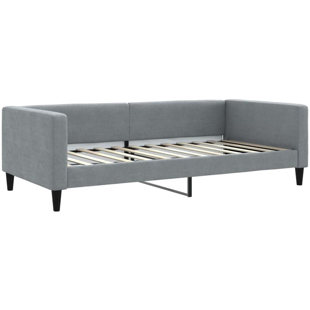 Letto Da Giorno Grigio Chiaro 100x200 Cm In Tessuto - Foto 1