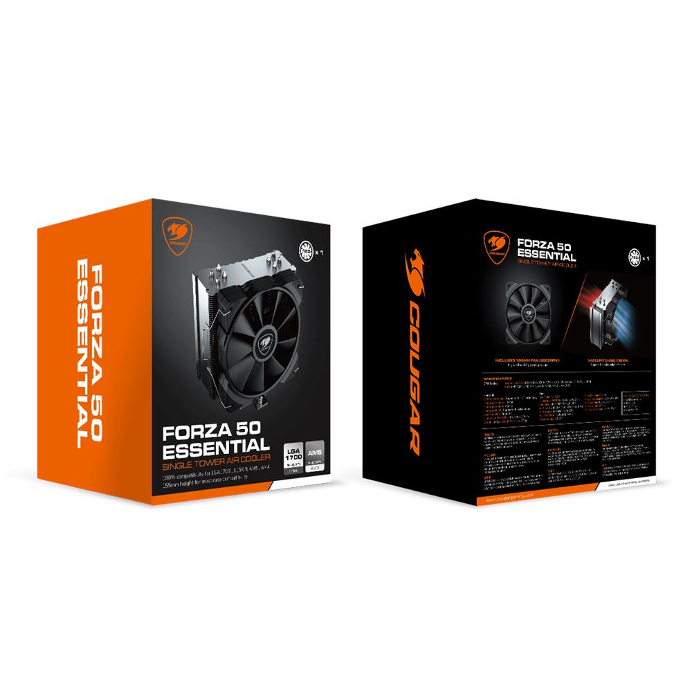 Dissipatore CPU / Radiatore Forza 50 Essential per SocketLGA 1150 (Socket H3), LGA 1151 (Socket H4), LGA 1155 (Socket H2), LGA 1156 (Socket H), LGA 1200 (Socket H5), LGA 1366 (Socket B), LGA 1700, LGA 2066, Socket AM2, Socket AM2+, Socket AM3, Socket AM3+, Socket AM4, Presa di corrente AM5, Socket FM1, Socket FM2 - Foto 6