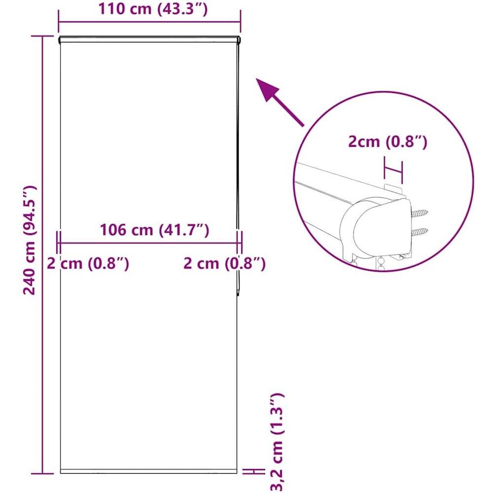 Tenda a Rullo Doccia Cassonetto 110x240 cm Larghezza Tessuto - Foto 10