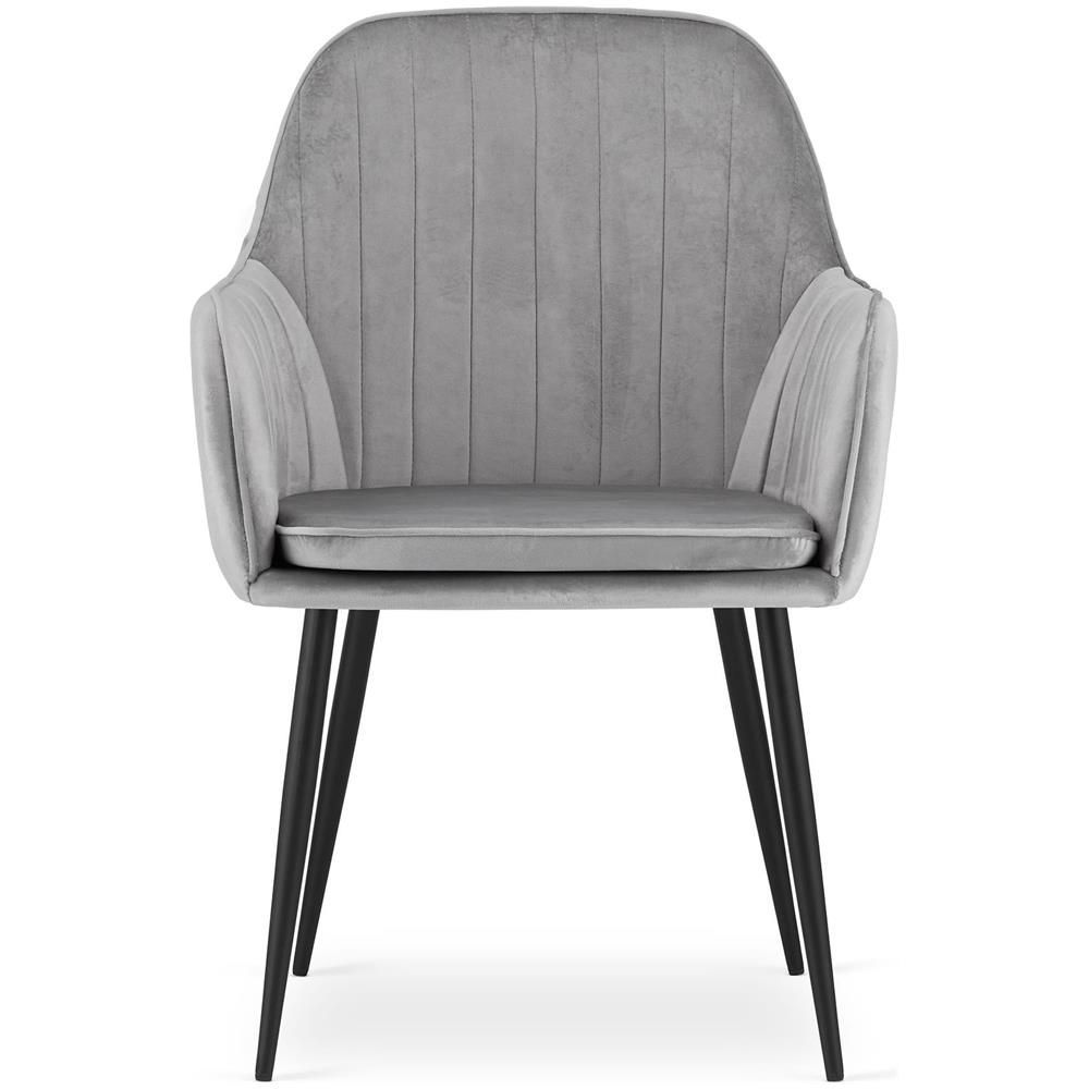 Sedia LUGO in velluto grigio-argento dal design moderno per il soggiorno - Foto 2