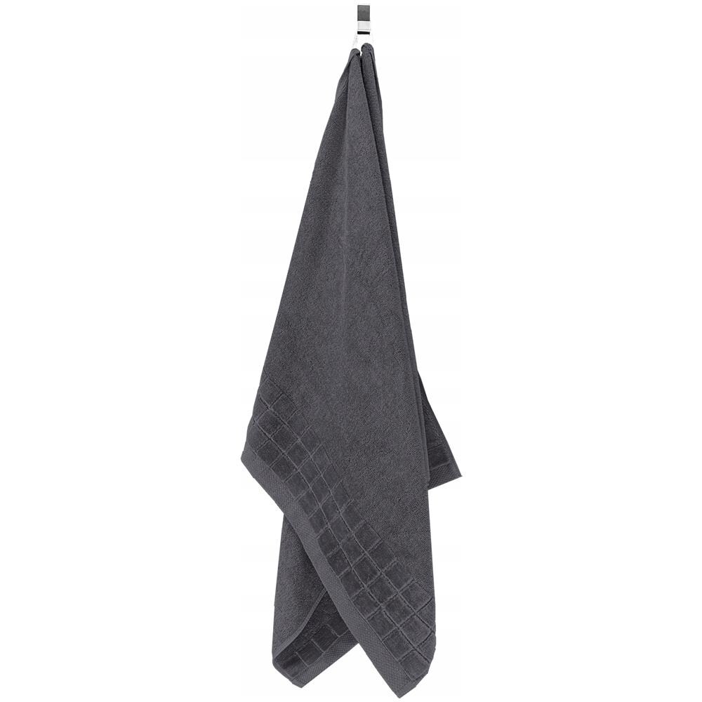 Asciugamano Larisa 70x140 cm 500 g - Grigio grafite - 100% cotone - Morbido e assorbente - Foto 2
