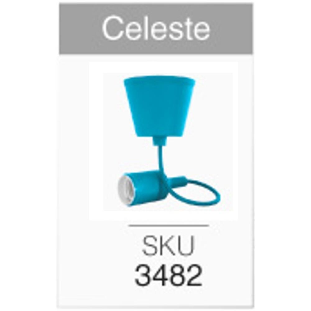 Lampadario Portalampada E27 Colore Celeste Vt-7228 3482 - Foto 1