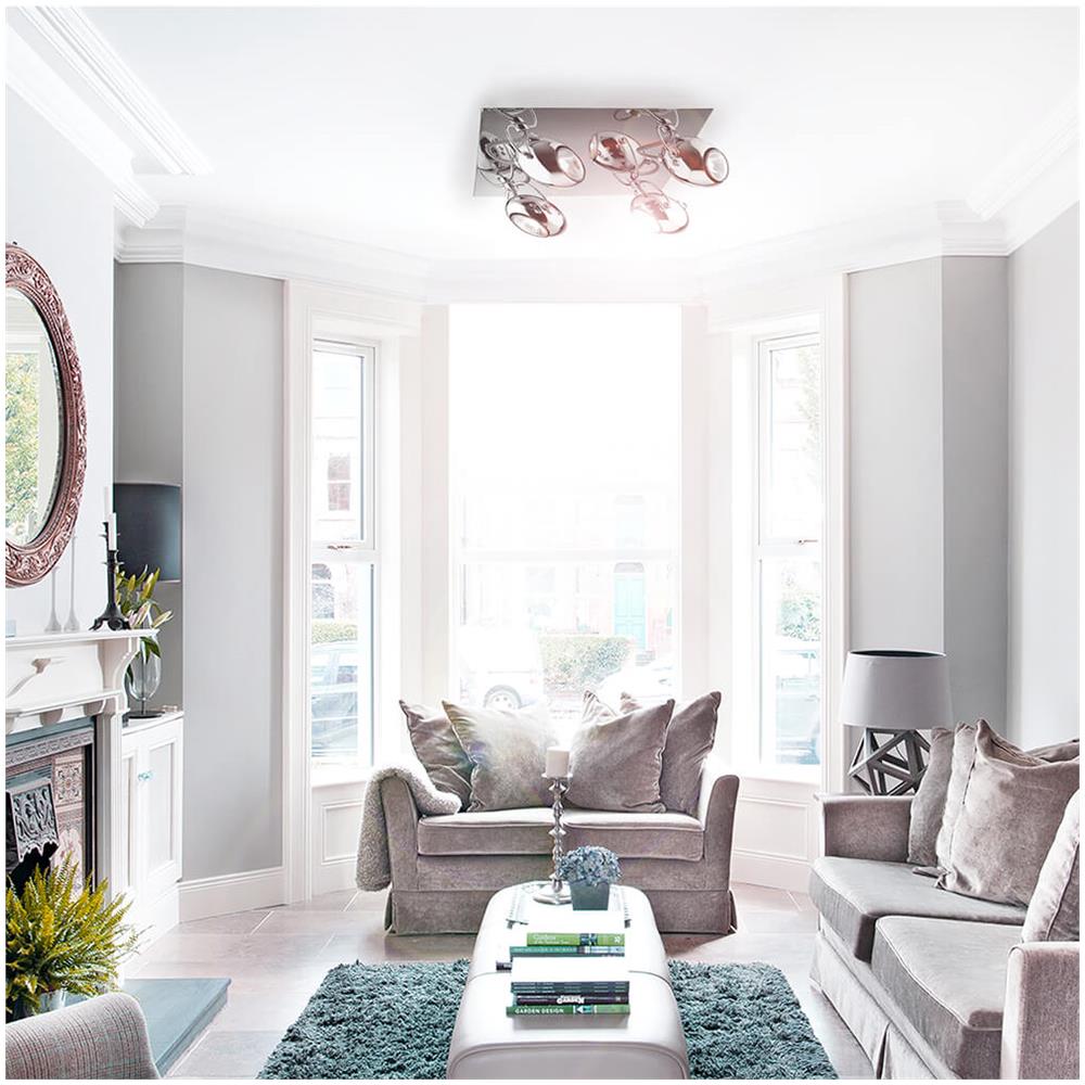 Lampada Da Parete / soffitto 4 X 28w Gu10 Cromo - Foto 2