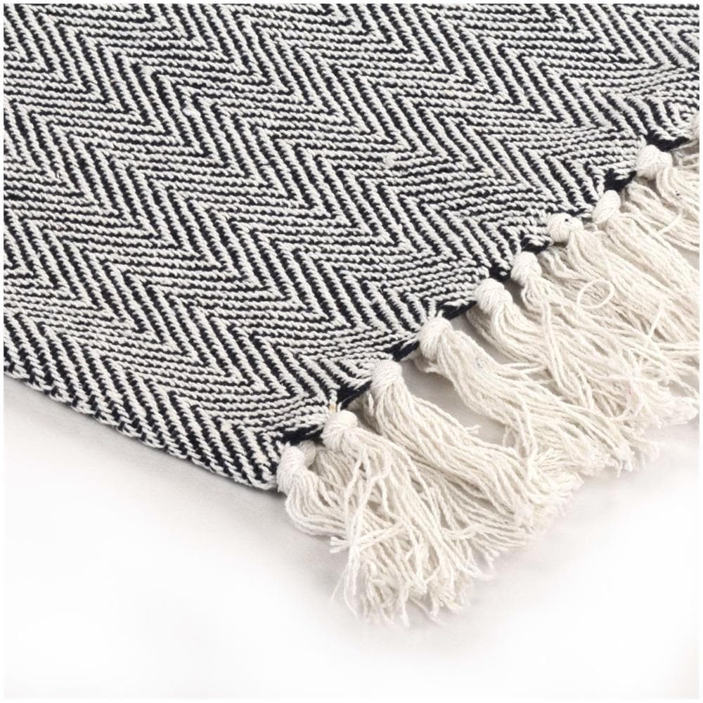 Copriletto in Cotone a Spina di Pesce 160x210 cm Blu Marino - Foto 6