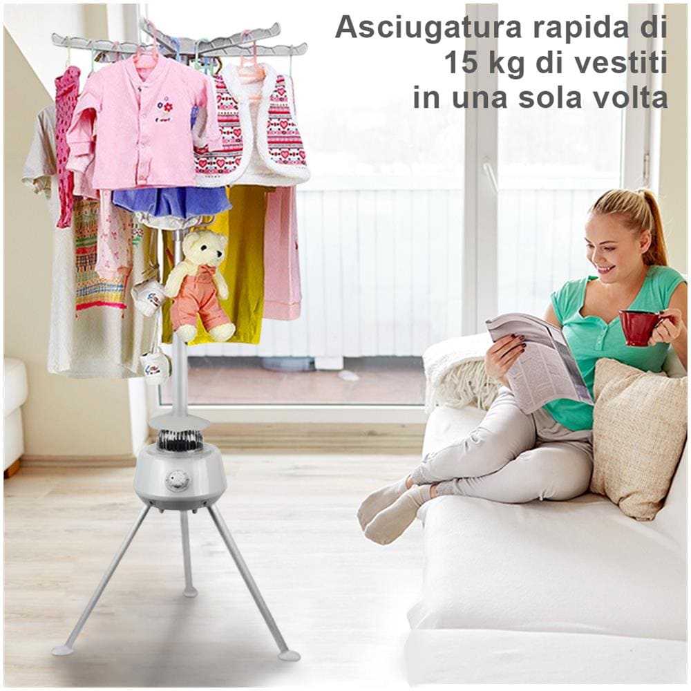 Asciugabiancheria Elettrico Pallone Asciugatrice Stendino Biancheria Aria 1000w - Foto 3