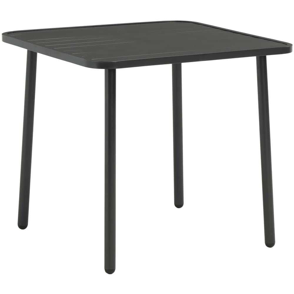 Tavolo Da Pranzo Per Esterni Acciaio 80x80x72cm Grigio A Doghe - Foto 1