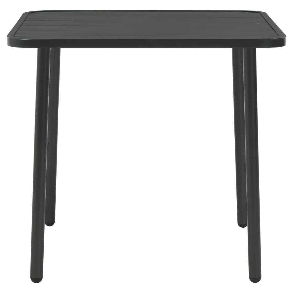 Tavolo Da Pranzo Per Esterni Acciaio 80x80x72cm Grigio A Doghe - Foto 4