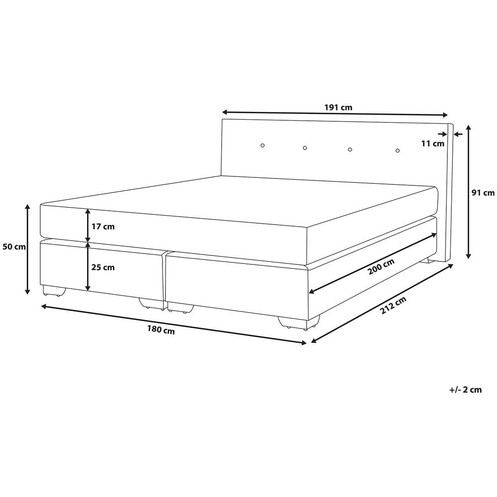 Letto Contenitore Velluto Beige 180 X 200 Cm Consul - Foto 2