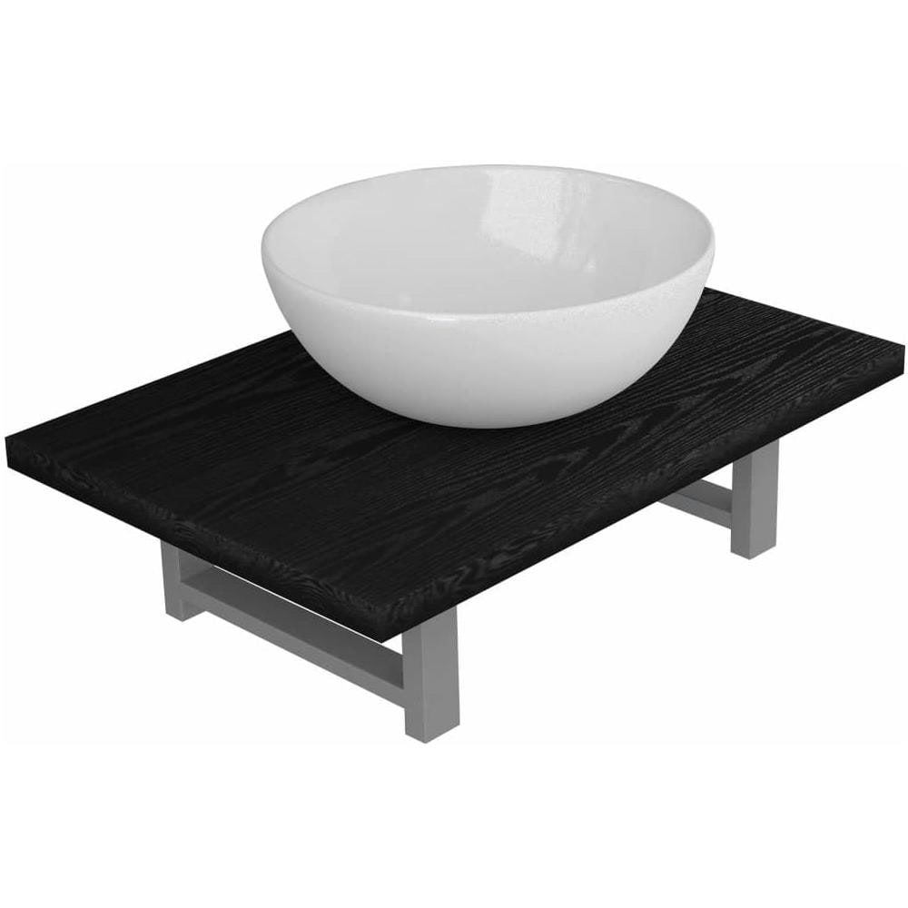 Set Mobili Da Bagno 2 Pz Ceramica Nero - Foto 1
