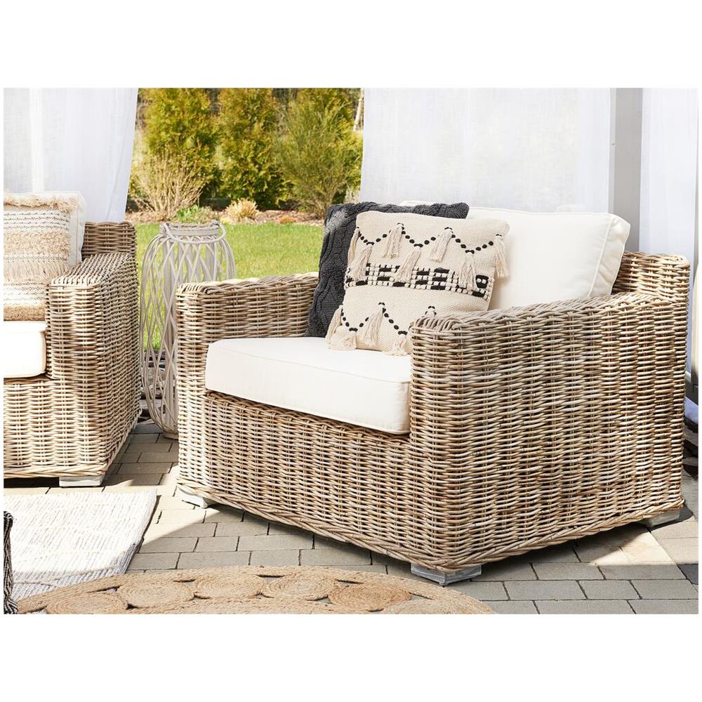 Set Lounge In Rattan Marrone Chiaro 4 Posti Ardea - Foto 2