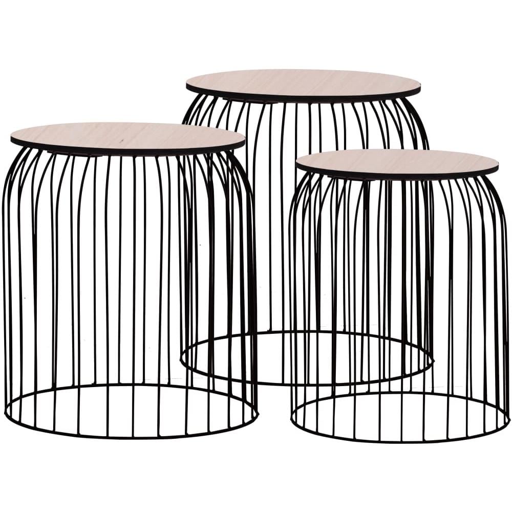 Tavolini Da Caffè 3 Pz Neri - Foto 2