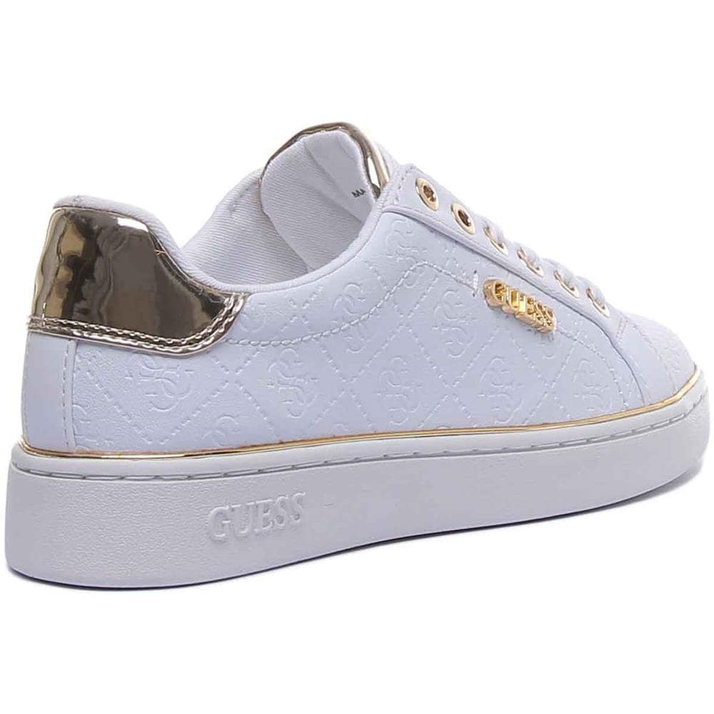 Beckie Women's Lace Up Casual Sneakers In White Gold - Foto 3