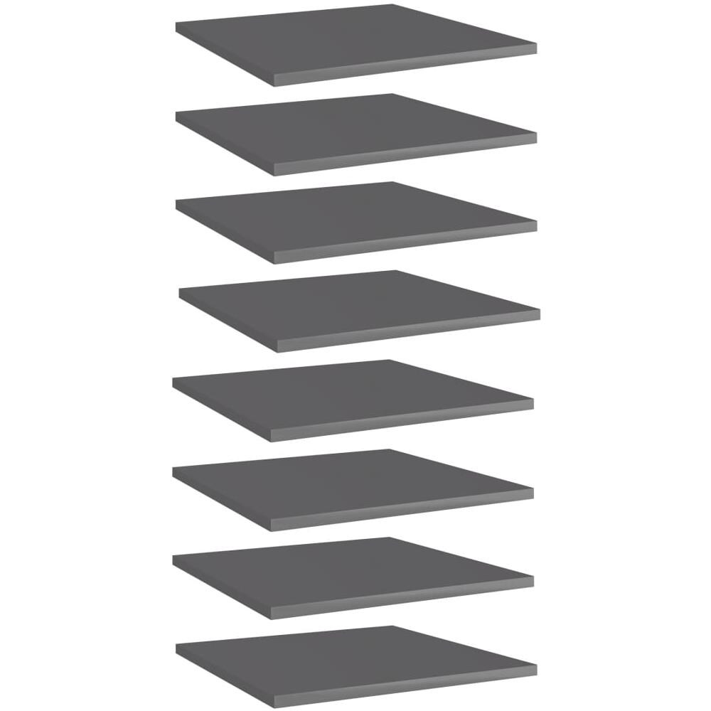 Ripiani per Libreria 8pz Grigio Lucido 40x40x1,5cm Multistrato - Foto 1